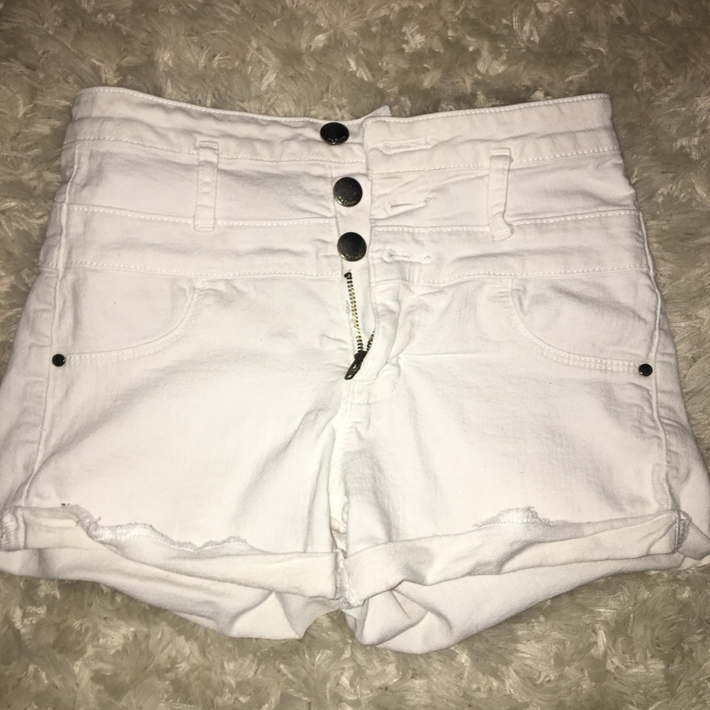 White Jean Shorts